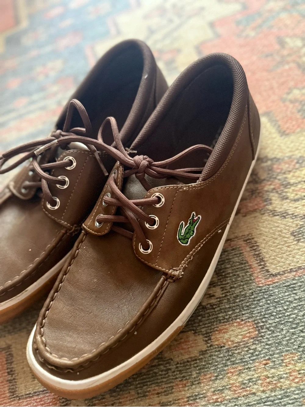 Lacoste Men's Brown Leather Boat Shoes